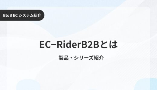【2025年最新】EC-Rider B2Bとは？ 特徴や使い方、料金をプロが徹底解説！具体的な導入事例までご紹介